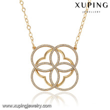 43007 Xuping simple imagen último diseño collar de joyas de oro saudita